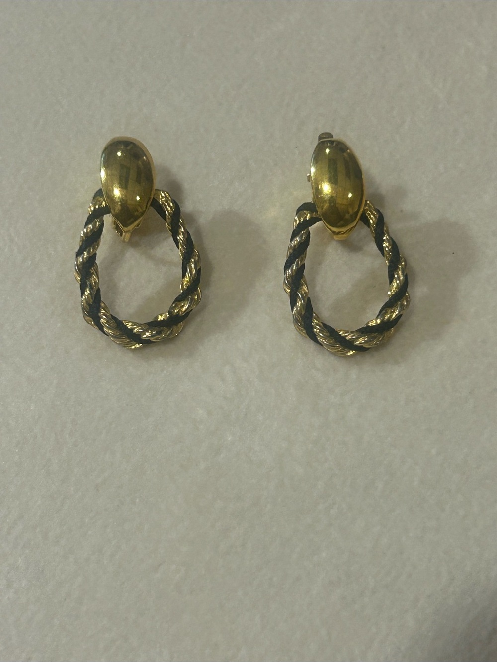 Vintage Trifari Twisted Rope Doorknocker Earrings